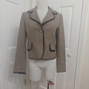 Women's Brown Blazer with Black Trim